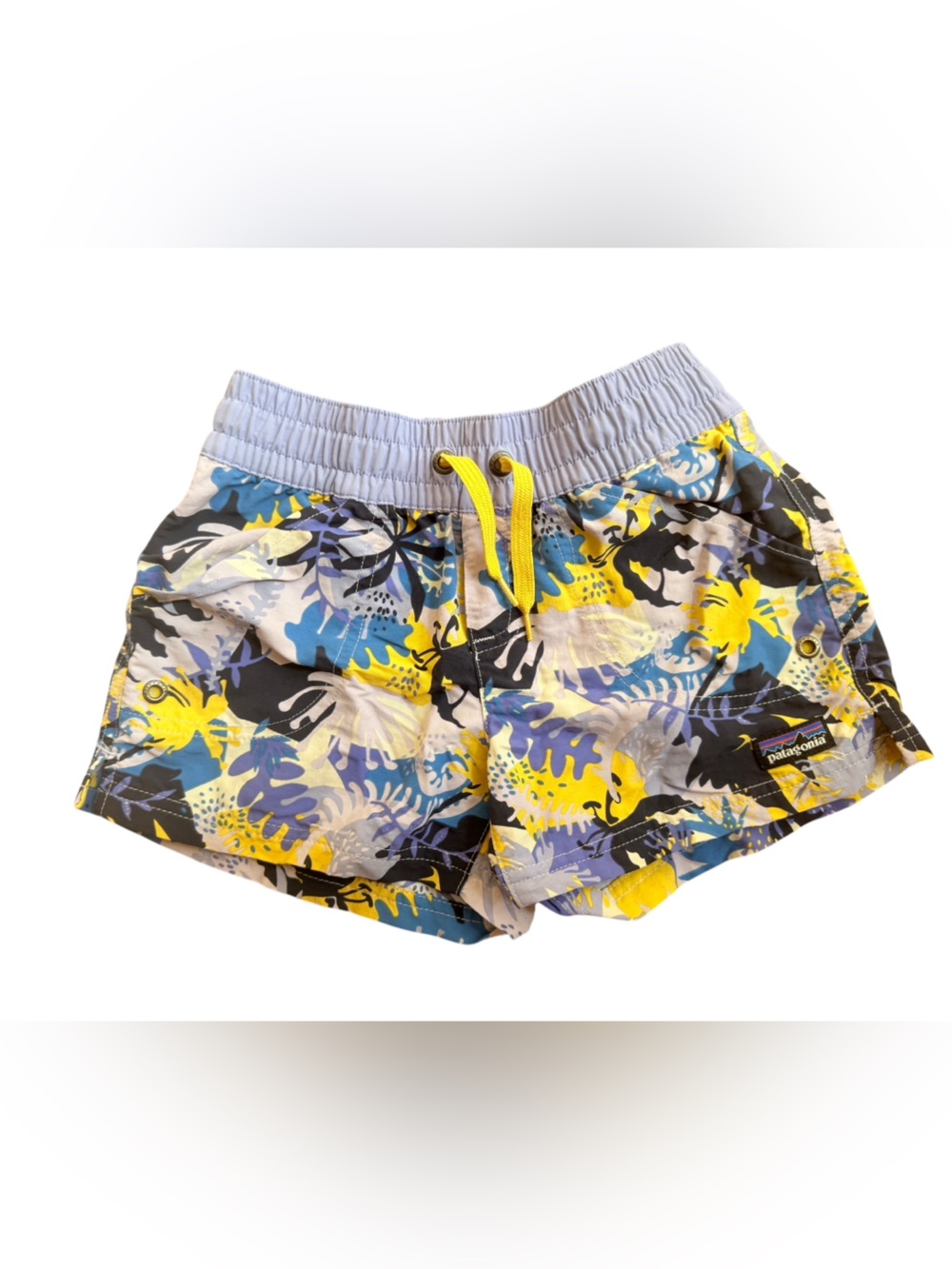 Patagonia Boys Tropical Baggies Shorts in Yellow, Lavender, Blue